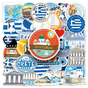 Confezione da 50 adesivi da viaggio in Grecia, adesivi in vinile impermeabili, non casuali, per auto, bici, bagagli, laptop, skateboard, scrapbook, bottiglia d'acqua