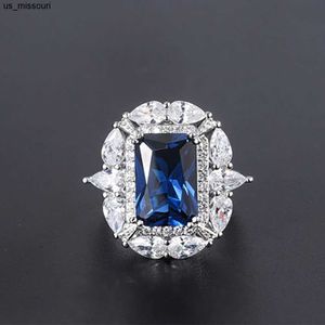 Полосы колец Knriquen Vintage 913mm Sapphire Gemstone Frestion Band Объединенные лаборатории бриллианты кольцо для женщин