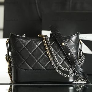 10A Mirror Quality Designers Classic Hobo Bags Small 20cm Womens Black Bag Real Leather Quilted Zipper Purse Luxury Crossbody Shoulder Strap Chain Bag With Box