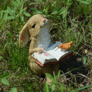 Novelty Items Everyday Collection Easter Decorations for Home Cute Rabbit Figurines Miniature Tabletop Ornaments Fairy Garden Thanksgiving G230520
