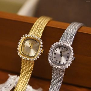 Armbanduhren Diamant Frauen Uhr Luxus 2023 Strass Elegante Damen Gold Uhr Handgelenk Uhren Für Relogio feminino