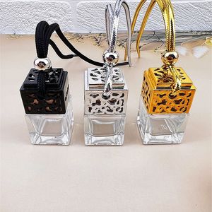 Car Pendant Square 10ml Water Cube Car Perfume Bottle Car Pendant Glass Bottle Ornament Essential Oil Sub-bottling