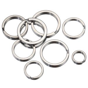 20st 304 Rostfritt stål Key Ring Flat Line Split Ring för nyckelringsmycken Making KeyFob DIY HANDICRAFTS Anslut tillbehör