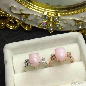 Anelli a grappolo KJJEAXCMY Gioielleria raffinata Argento sterling 925 intarsiato Gemma naturale Opale rosa Anello da ragazza femminile Supporto alla moda Test di vendita