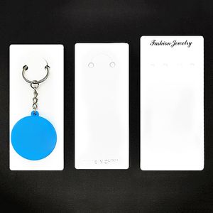 10pcs White Keychain Display Cards with Bags Jewelry Organizer Paperboards Cardboard Keyrings Ring Storage Packaging Card