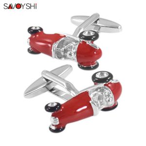 SAVOYSHI Fashion Racing model Cufflinks for Mens Shirt Cuffs High Quality Novelty Red Black Car Cuff links Brand Jewelry Gift