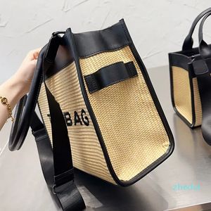 Straw Woven Bag Beach Tote Bags Women Vacation Handbags Shoulder Crossbody Bags Fashion Letter Designer Handbag Adjustable Removable Nylon Strap Large Capacity