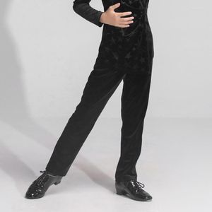 Stage Wear NY07 LT6786GW Long Black Male Kids Latin Dance Pants For Boy Trousers Professional Competition Ballroom Samba Dancing Costume