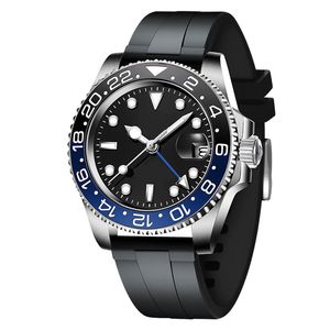 Damenuhr, 40 mm, GMT-Automatikwerk, Uhren, mechanische Präzision, Gummiband, wasserabweisend, superleuchtende Designer-Armbanduhren von DHgate