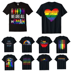 Camisetas masculinas LGBT Rainbow 3D Camisa de manga curta Homens e mulheres Camiseta LGBTQ