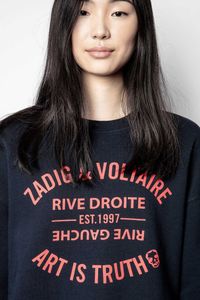 23ss Zadig Voltaire Designer Sweatshirt Fashion New Women Clothing Classic Letter Printing White Round Neck Pullover Jumper Sweater