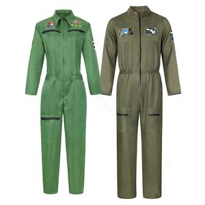 Fantasia tema piloto uniforme de piloto exército roupas verdes role adulto tocando uniforme militar feminino pegador piloto de piloto plus size 230520