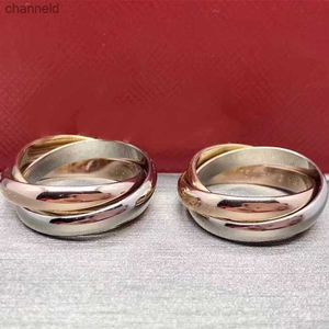 Band Ringe Mode Drei-Ringe Paar Ring für Männer Frauen Mode Einfache Stil Ringe mit Drei Farben Rose Gold Liebe Ringe Kostenloser VersandL230518