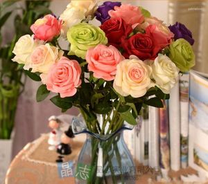 Kwiaty dekoracyjne 2023 Style sztuczny jedwab róży rzemiosło prawdziwy dotyk na wesele świąteczny dekoracja pokoju 7