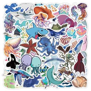 50Pcs Cartoon Marine Life Stickers Cute Marine Animal Graffiti Kids Toy Skateboard car Motorcycle Bicycle Sticker Decals Wholesale