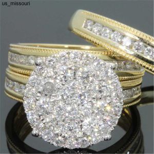 Bandringar 2 karat diamantring kvinnlig 18k guld bröllop anillos bague etoile bizuteria ring för kvinnor män ädelsten topas smycken låda anel j230522