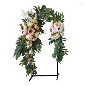 Dekoratif Çiçekler Rustik Düğün Kemeri Çiçek Seti Lintel Süslemeleri için Uzun Kalıcı Deluxe Fondrop Bahçe Ev Ofis