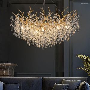 Chandeliers French Luxurious Crystal Chandelier Duplex Decorative Branches Living Room Lighting Circular Island Lights