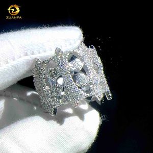 Hotsale gioielleria hip hop croce in argento sterling anelli GRA anello di fidanzamento moissanite uomini e donne