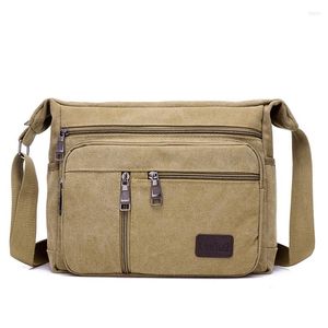 Duffel Bags Solid Color Waterproof Canva Male Bag His Shoulder Light Outdoor Travel Large Capacity Retro Portable Crossbody