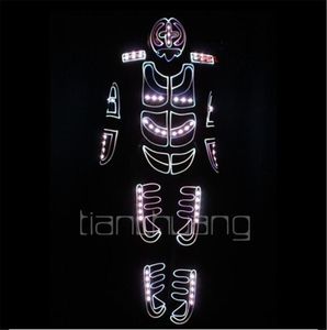 Parti Dekorasyonu Programlanabilir DMX LED Işıklı Kostümler Tron Dance Robot Erkekler Takım RGB Renkli Kıyafet Tam Renkli Elbise Maskesi 6925696