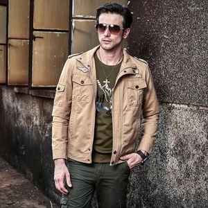 Mäns jackor Factory Direct Sale American Military Uniform Jacket Men tuffa kille tvättade ren bomullsmotorcykel kappa flygdräkt