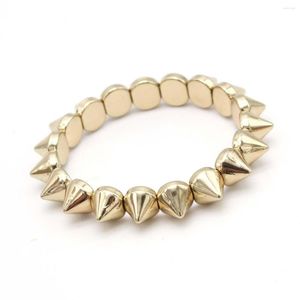 Charm Bracelets Fashion Acrylic Spike Studs For Men Women Rock Punk Stretched Rivets Bangles Jewelry