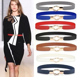 Cintos 1pc Mulher Moda elástica Moda Pu Thin Strech for Dress Casat Sweater Combation Combating Boand Clothing Acesso C1K7