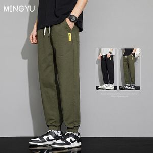 Blazers Spring Summer Casual Pants Men 98%Cotton Elastic Drawstring Waist Sweatpants Outdoor Joggers Loose Trousers Male Large Size 5XL