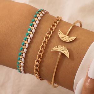 Bracelets de charme Zhen Tomomi estilo étnico Crescente Bangles Open para mulheres Trendy Blue Arrow Arque