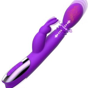 Factory Outlet empuxo pênis falso vibrador de coelho brinquedo sexo adulto com aquecimento HRUSTA NDROTAÇÃO