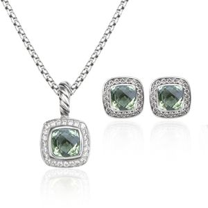 Halskette Dy Twisted Damen Ohrringe Set 18 Karat vergoldet Gree Luxus- und Designer-Diamantschmuck Ohrstecker Hochzeitsschmuck