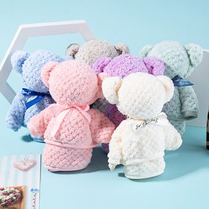 Coniglio coniglio orso Asciugamano in peluche Asciugamano in pile di corallo Bagno Microfibra Assorbente Tinta unita Ananas Griglia Decorazione di nozze Regalo