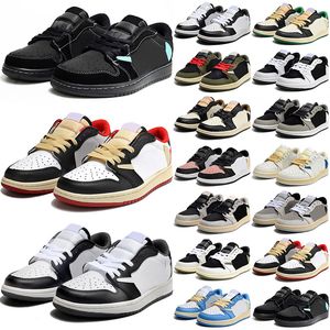 Jumpman 1s Mens 1 Low Basketball Shoes Sports Trainer Dark Mocha Designers Sneakers University Blue Fearless Obsidian Outdoor Breattable Women 36-47 EUR