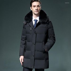 Men's Down 2023 Winter Long Coat For Men Fur Collar Thick Jacket Parka Doudoune Hiver Homme