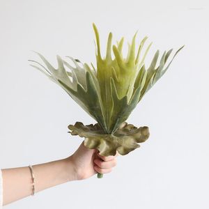 Decorative Flowers 1PC Big Artificial Succulents Tufting Grass Antlers Fleshy Fake Plants Micro Landscape Home Table Decor 11.8 Inch