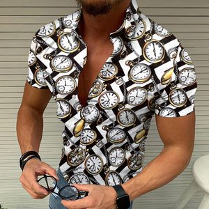 Ny mode hawaiian skjorta kemise homme strandskjortor herres designer skjorta avslappnade skjortor män sommarblus kort ärm lös klänning skjorta m 3xl