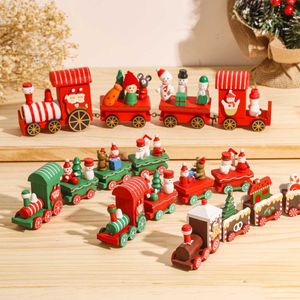 Decorações de natal de madeira/plástico trem ornamento de natal feliz natal decoração para casa presentes de natal noel natal navidad ano novo