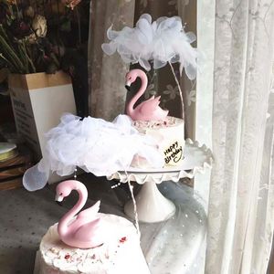 Świąteczne zapasy pieczenia ciasto dekoracja tiul pearl pióra kwiat dziewczęcy przędzy topper wtyczka urodzinowa przyjęcie ślubne G dekoracja