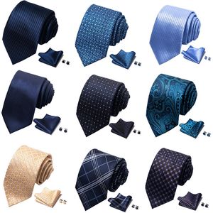 Wholesale Paisley Tie Handkerchief Pocket Square Cufflinks Set Business Men's Suit Tie Formal Necktie Party Wedding Accessories
