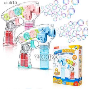 Gun Toys Automatic Electric Bubble Machine Bubble Guns for Kids Bubble Maker Bubble Blower for Kids with LED Light Bubble Outdoors Games T230522