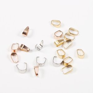 urok klips DIY Pinch Gold Rose Gold Clip Complerek Akcesoria Złącze ze stali nierdzewnej Polerowane wisiorki Uroki 100pcs/partia