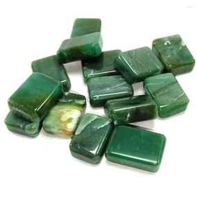 Dekoratif figürinler doğal kristal taş yeşil zümrüt büyük kare akik taş