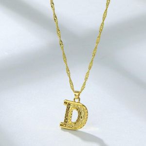 Łańcuchy a-z litera początkowe naszyjniki dla kobiet mężczyzn złoty kolor Naszyjnik ze stali nierdzewnej biżuteria