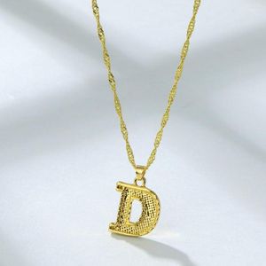 Catene A-Z Lettera Collane iniziali per donna Uomo Collana in acciaio inossidabile color oro Gioielli con ciondolo Collana da collo femminile da uomo