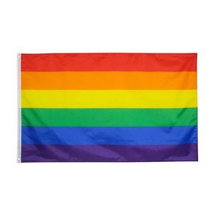 90*150cm/3*Bandeira gay de 5ft Bandeiras arco -íris Pride Bissexual Lesbian Acessórios Pansexuais Decoração LGBT Banner W0024