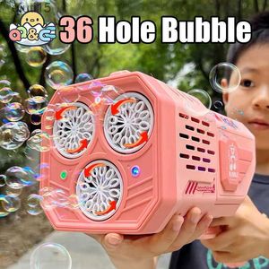 Gun Toys 36-Hole Bubble Machine Ciclo luminoso Bubble Charging Modello National Tide Wind Bubble Machine Pistola automatica per bambini T230522