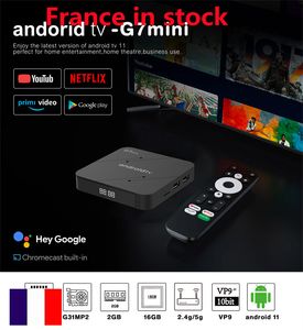 Корабль из Франции G7 Mini TV Box 4K ATV Android 11.0 2G 16G Amlogic S905W2 G7Mini Smart Box Voice Remote