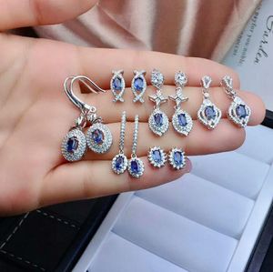 Knot Meibapj Sri Lanka NaturalSapphire Gemstone Drop Earrings Real 925 Silver Fine Charm Wedding Jewelry for Women