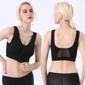 Yoga outfit Women Thread Wirefree Breable Fitness Bra Mesh Hollow Out Quick-Torka sömlös Push Up Sports Underwear Clothes